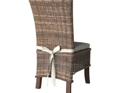 Rattan Chair with Bow 3D model