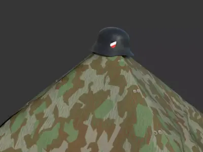 Wehrmacht tent - Viererzelt Low-poly 3D model