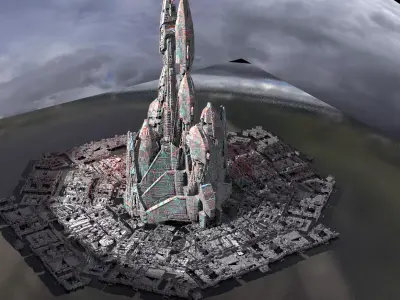 Moon base government base 3D model