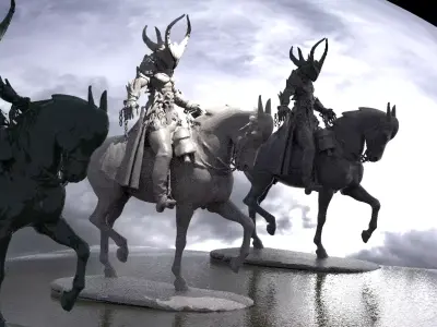 warrior on Horseback 3D model