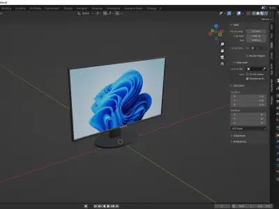 Desktop Moniter Low-poly 3D model