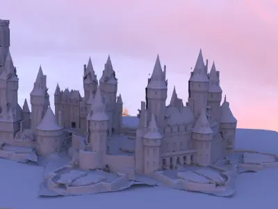 Huge mansion fortress 3D model