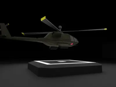 Attack Helicopter - Orka Mk3 Low-poly 3D model