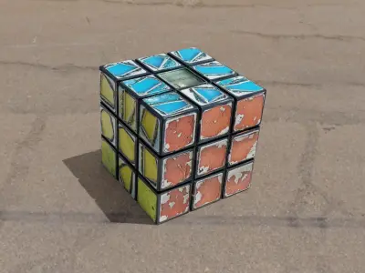 Rubics Cube dirty and repared Low-poly 3D model