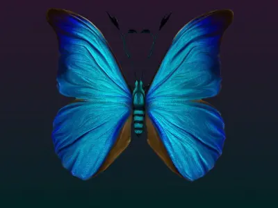 Butterflies Animated  Low-poly 3D model