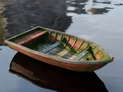 Old Boat Low-poly 3D model