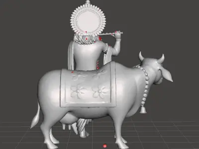Krishna With Cow 3D print model