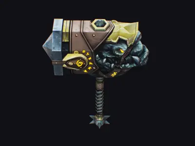 Hammer Mace Maul Bludgeon Mallet Breaker Sledgehammer Melee  Low-poly 3D model