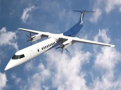 Bombardier q400 airplane Low-poly 3D model