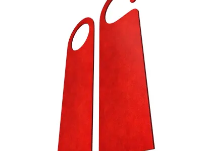 Door Hanger Tag Red Low-poly 3D model