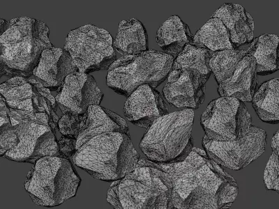 Low Poly Base Gray Rock - Ultra HD 4K Texture  Low-poly 3D model