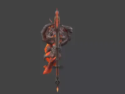 Volcanic Lava Monster Low-poly 3D model
