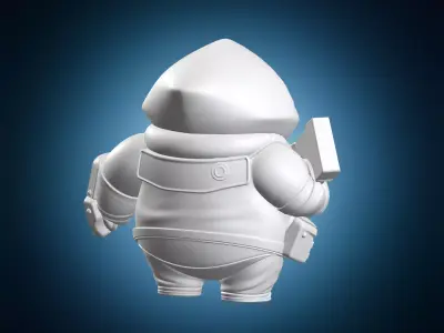 Space Marine Chibi Miniature 3D print model