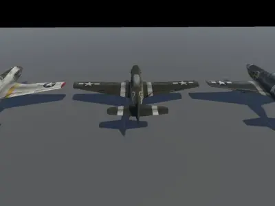 North american P-51 Mustang 3D FBX Model 3D model