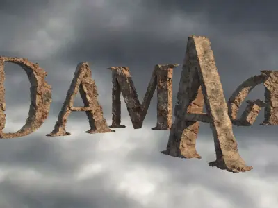 DAMAGE Font FREE SAMPLE Free 3D model