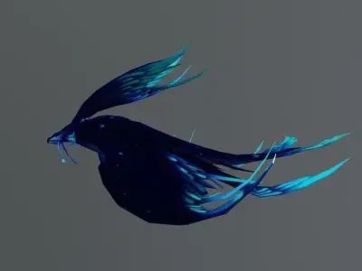 Sky Manta Ray Fantasy Low-poly 3D model