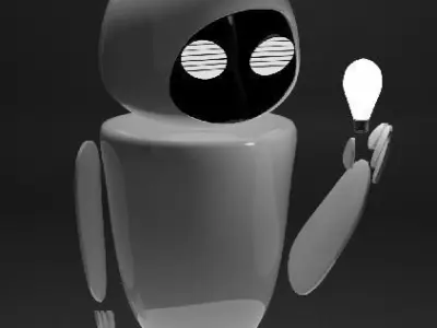 Conceptual Minimalist Robot Low-poly 3D model