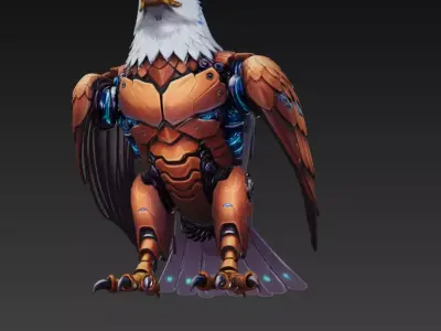 Sci-Fi Robotic Eagle Mech Bird Character 3D print model