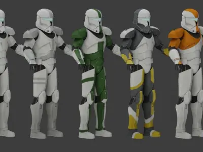 Republic Commando Clone Wars  Low-poly 3D model
