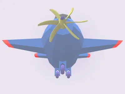 Low Poly stylized aircraft 3d model Low-poly 3D model