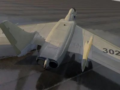 Vought-Grumman F-7U-3 Cutlass 3D model