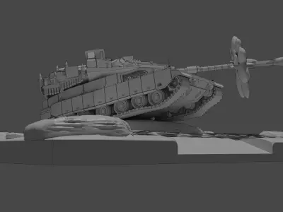 IDF Merkava mk4 Diorama 3D print model