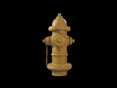 Firehydrant painted yellow Low-poly 3D model