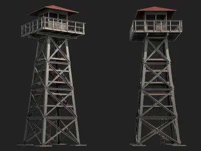 Watch tower v2 Low-poly 3D model