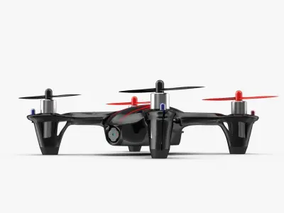 Hubsan X4 H107C BlackRed Low-poly 3D model