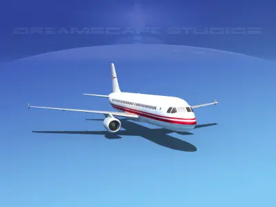 Airbus A320 LP Corporate 3 Low-poly 3D model