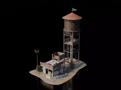 Warzone - Guarded Water Tower 3D model