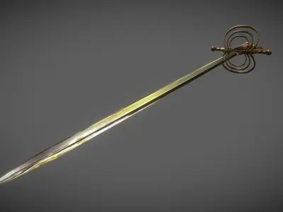 Clamshell Rapier Low-poly 3D model