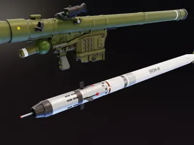 Piorun MANPADS Low-poly 3D model