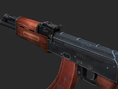 AKM Assault Rifle - Low Poly Game Ready Low-poly 3D model