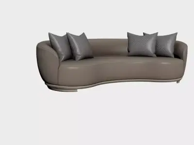 Curved Sofa Model  Modern Luxury Upholstered Sofa for Interior Free 3D model