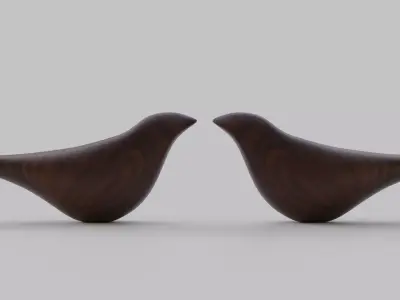 Wooden Bird Showpieces Free 3D model