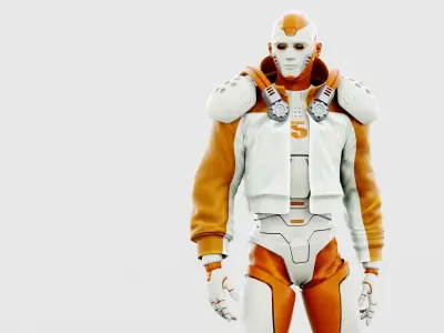 CYBORGTOPIA B-4  Rigged for Unreal Engine - Unity - MIXAMO 3D model