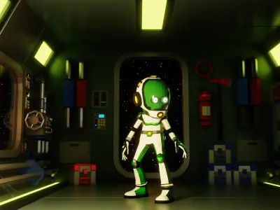 Alien Modular - low-poly stylized Low-poly 3D model