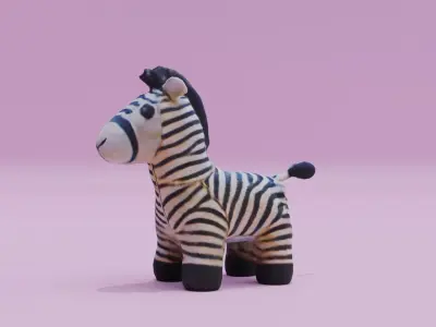 Zebra Toy Plush Free low-poly 3D model