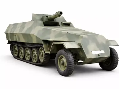 1940s Armored Vehicle Vintage Military Defense Combat Model 3D model