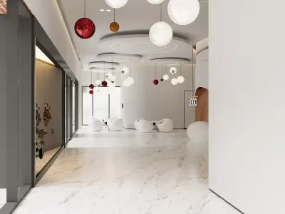 Contemporary Corporate Lobby Interior 3D model