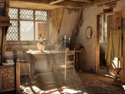 Traces of Time Medieval Environment Low-poly 3D model