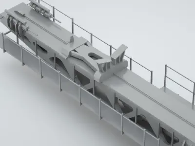 Plane Launch Pad - World War 2 Battleship 3D model