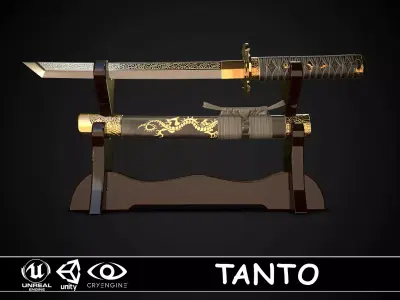 Tanto 05 Low-poly 3D model