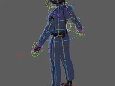 Airwolf Female Pilot Low-poly 3D model