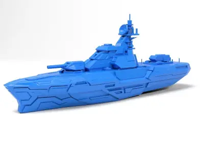 Sci-fi ship 3D print model