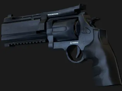 Weapon Pistol revolver Gameready Low-poly 3D model
