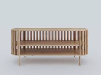 Wood Sideboard Free 3D model