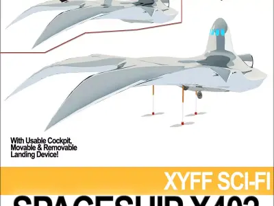 Spaceship X402 Fighter 3D model