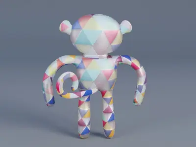 Monkey Toy Low-poly 3D model